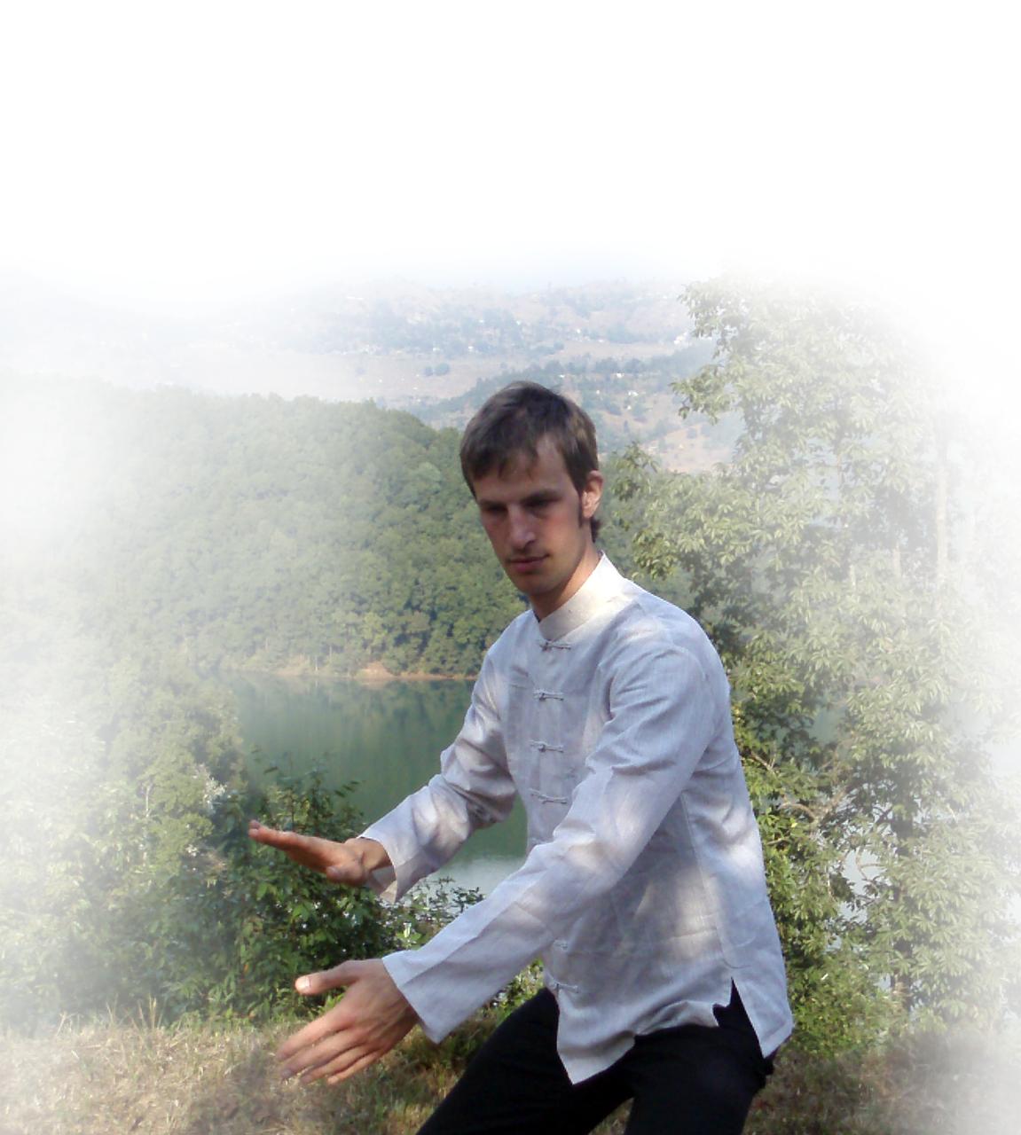 Bruce Turner, in the early years practicing the Taiji form in the Himalayas.